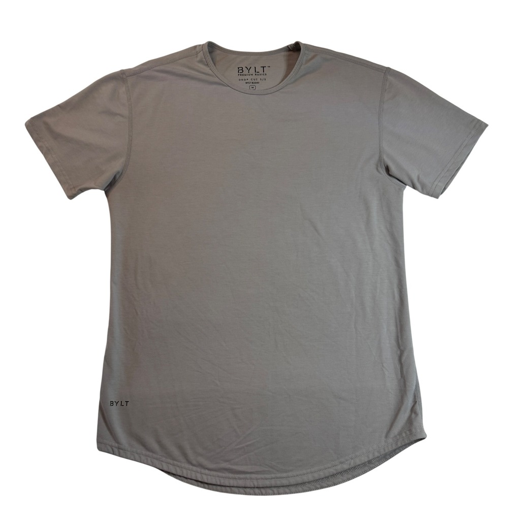 BYLT Premium Basics Drop Cut Short Sleeve T-Shirt Gray Men's‎ Size M